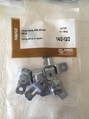 Qty 100 Pro Connex 12/2, 14/2 NM SE Cable Steel 1-Hole Cable Strap