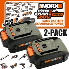2PACK 8.0Ah For WORX 20V 8AH MAX Extend Lithium-Ion Battery WA3525 WA3575 WA3520
