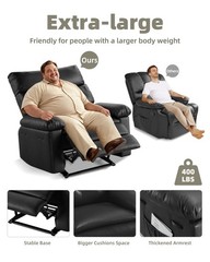 Oversized Swivel Recliner Chair for Adults, 400LB Capacity Manual Recliner