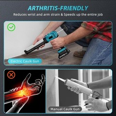 Cordless Electric Adhesive Caulking Gun Caulk Power Tool for 10oz. Sealant Glue