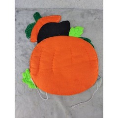 Vintage Handmade Halloween Felt Black Cat Mice Pumpkin Wall Hanging Decor 15.5in