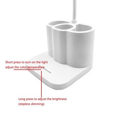 LED Desk Lamp Eye-Caring Reading Table Light Adjustable Neck Lamp w/ Clamp USB