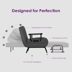 Sleep Chair Bed Comfy Convertible Sleeper Chairs Adults 5 in 1 Folding Sofa Bed