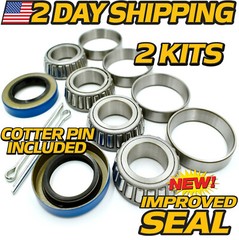 (2 Kits) Front Axle Wheel Bearings Seal Rebuild Fits EZGO Golf Cart Electric Gas