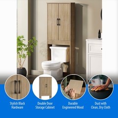 Ardent Over-the-Toilet Bathroom Storage Cabinet Euro Oak
