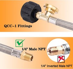 15Inch RV Propane Hose with Gauge for 5-40lb Tanks Camper Gas Line Silver Newest