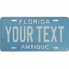 Florida Antique Blue Custom Peronalized license plate tag 12×6 YOUR NAME TEXT