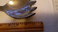 Dansk India Hammered alumiunum salad servers 11″ great patina original paper tag