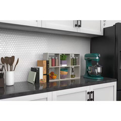 16.34 In. H X 23.98 In. W X 6.02 In. D Bleached Walnut Wood Mini 6-Cube Storage