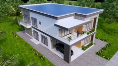 33X56 House Design Plans 10×17 Meter 6 Bed 8 Bath Flat Roof PDF & A4 Hard Copy