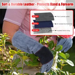 Rose Gloves Gardening Long Cactus Thorn Puncture proof Leather Sleeve Protector