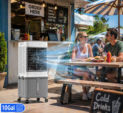 Evaporative Air Cooler 2800CFM Swamp Cooler Fan with 10Gal Detachable Water Tank
