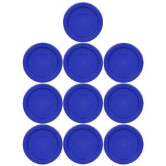Pyrex 7202-PC 1 Cup Round Plastic Cadet Blue Storage Lids 10PK for Glass Bowl