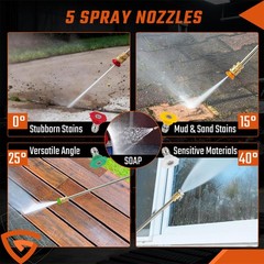 3950 PSI Gas High Pressure Washer 5 Nozzles Gas Powered Washer 2.6 GPM 212cc