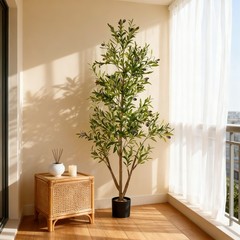 NOVAROOT 6FT Tall Faux Olive Artificial Plants Indoor Faux Natural Wood Trunk
