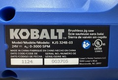 Kobalt KJS324B-03 24V MAX Brushless Jig Saw – TOOL ONLY
