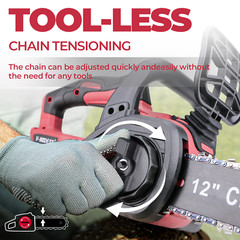 12 inch Cordless Chainsaw For Milwauke M18 Battery Top Handle Brushless 1200W