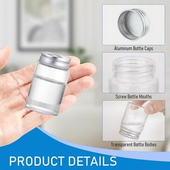 15 Pack 40ml (1.35 oz) Small Glass Vials with Screw Caps, Clear Empty Sample …
