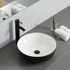 Complete Bathroom Vessel Sink Combo: Ceramic Basin, Faucet & Pop-Up Drain