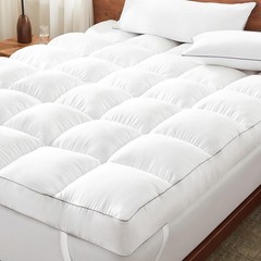 5 Inch Duck Feather Bed King Size, 100% Cotton Extra Thick Mattress Topper, 2500