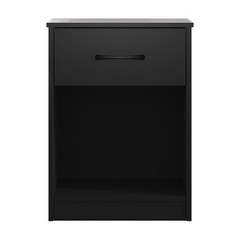 Ardent Nightstand W/ 1 Drawer Easy Assembly Sleek Black Finish Modern Design New