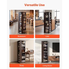 Uimoso Media Storage Cabinet CD Rack Tower with 34 Compartments in Brown