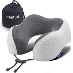 Napfun Travel Pillow Neck Support Memory Foam Gray Comfortable