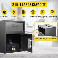 Uimoso Digital Depository Safe Drop Safe Carbon Steel 2 Keys Safe with Drop Slot