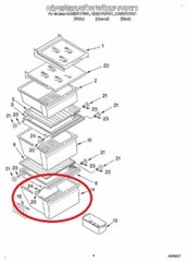 Lower Clear Crisper Pan Compatible with Whirlpool Refrigerator WP2188664 2188664