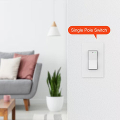 15 Amp Single-Pole White Smart Light Switch with Wi-Fi and Bluetooth Technology