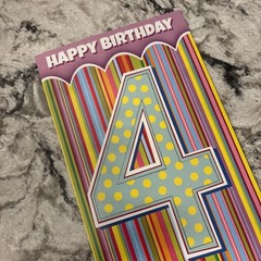Happy 4th Birthday 4 Years Old Super Fun Day 5”x7.75” Stockwell Greeting Card