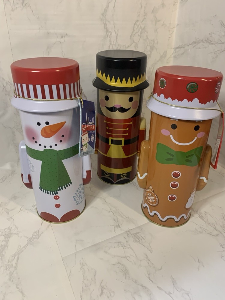Gourmet Holiday Cookie Tin, Chocolate Chip/Almond/Snickerdoodle/, Christmas Gift
