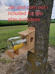 Handmade Cedar Jar Squirrel Feeder Without Jar.