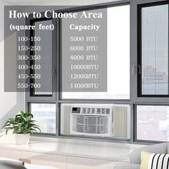 8000 BTU 115V Window Air Conditioner w/Remote Control & LED Digital Panel, Wifi