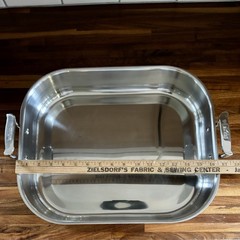 All Clad Stainless Steel Roasting Pan 16″ x 13″ Large Deep Dual Handle No Rack