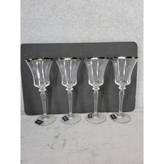 Mikasa Jamestown Platinum Goblets Lead Crystal Set of 4 Hand Wash Only