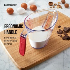 Farberware Pro Angled Measuring Cup, 1 Cup/8 fl. oz. – Red Markings & Handle