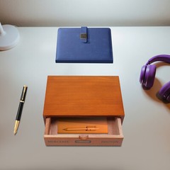 Single-Drawer Storage Box Wooden Desktop Jewelry Organizer Desktop Drawer