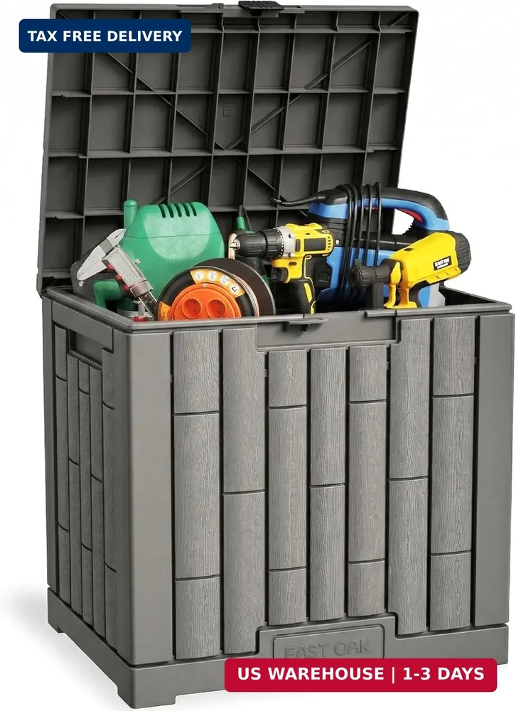 EAST OAK Outdoor Storage Box, 31 Gallon Deck Box Indoor and Outdoor Use, Waterpr