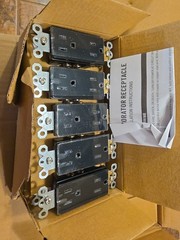 Lot of (50) New, Black TopELER receptacle,none- TamperResistant,20 Amp 125 volt