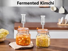 Square Fermentation Jar, 1 Liters Glass Fermenting Jar for Making Sauerkraut,…