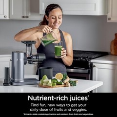 Ninja JC101 Cold Press Pro Compact Powerful Slow Juicer with Total Pulp Control