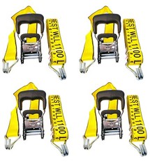 4-PK 1.5in x 15ft Ratchet Tie Down 3300LBS Break Strength 1100LBS Work Limit
