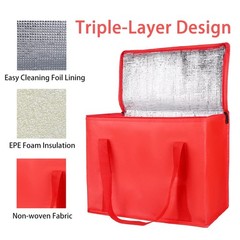 Insulated Reusable Grocery Bags, X-Large Freezer Cooler Bag with Top, Caterin…
