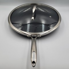 HexClad 12″ FRYING PAN with LID 12-Inch 12 Hybrid Non-Stick -Used Good Condition