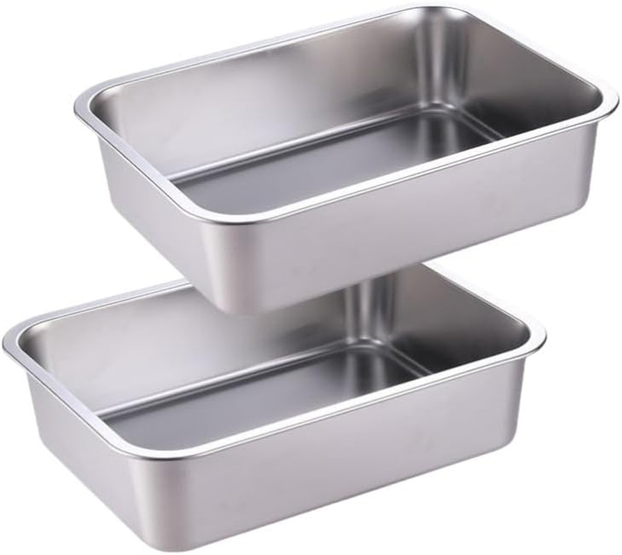 Lasagna Pan Set of 2, Deep Stainless Steel Baking Pans, 12.6Inches Rectangular M