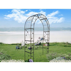98.4 In. X 58 In. X 19 In. Black Outdoor Metal Garden Arbor Plant Climbing Trell