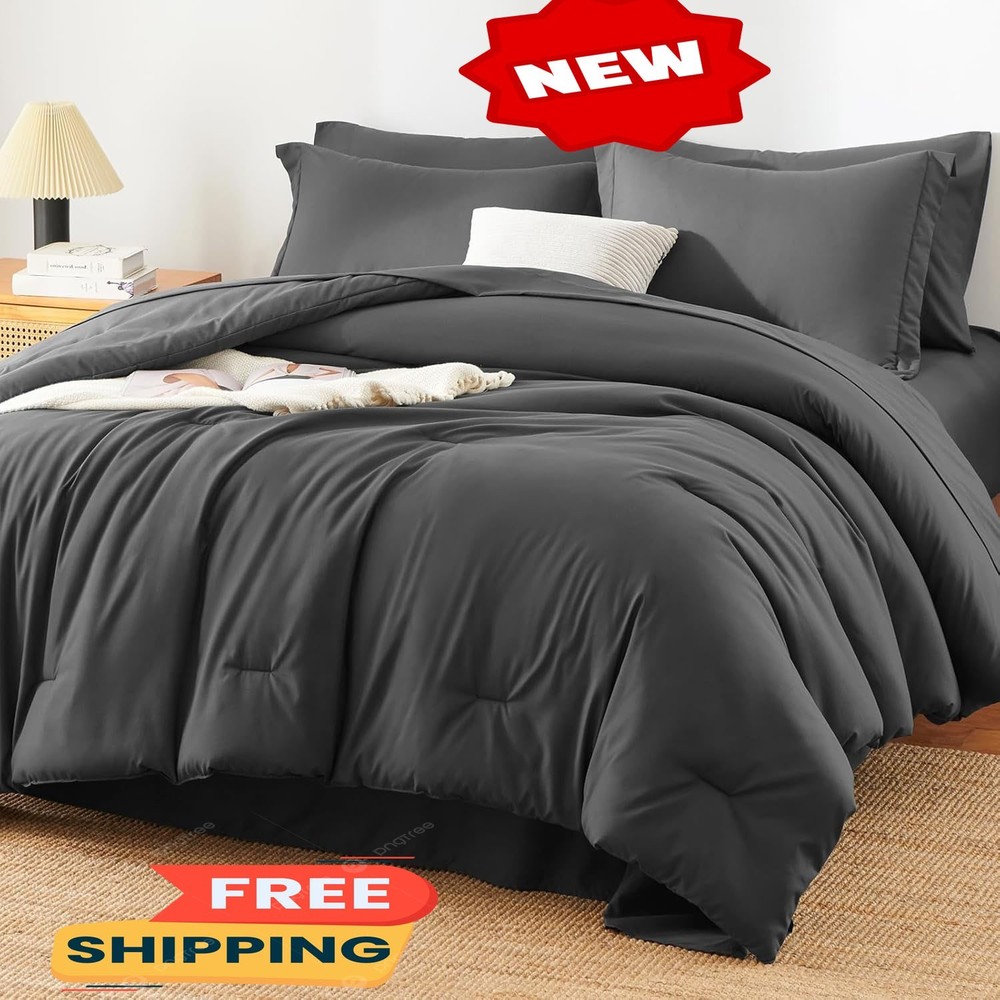 Juego de edredón Queen – 7 piezas, juego completo para cama Queen. Juego de edre