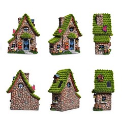 ASAWASA Resin Fairy House Statues with 7.68 x 4.72x 8.86 in, Double