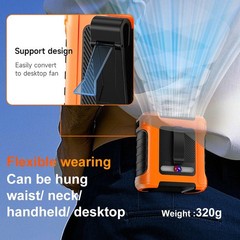 Portable Waist Fan Clip On 10000mAh Rechargeable Personal Cooling Neck Shirt Fan